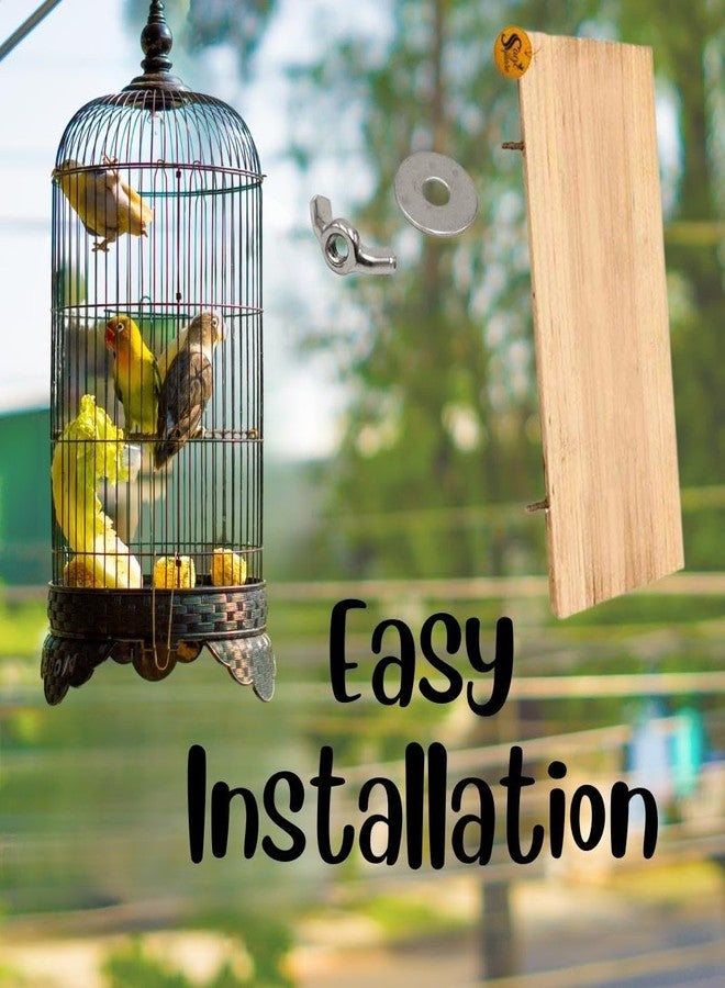 Sage Square Rectangle Natural Wood Platform 12"x4.5" - A Perfect Perch and Playground for Your Feathered Friend,Promote Physical and Mental Well-Being, Create a Natural Habitat for Your Beloved Bird - Image 5